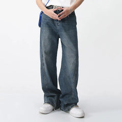 Hearujoy Men's Pants Spring 2023 New Casual Trousers Jeans Loose Wide Leg Simple Korean Fashion Vintage Pocket Design 9A7043