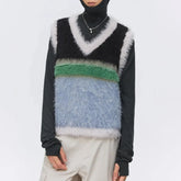 Hearujoy Sweater men's vest Korean version Y2k elegant retro fashion chic autumn and winter streetwear contrast stitching unisex vest