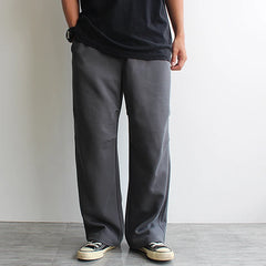 HEARUJOY - Autumn American Style Sweatpants Heavyweight Men's Casual Joggers with Dropped Crotch Trendy Loose Fit Straight Wide Leg Pants