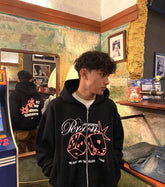 HEARUJOY - Korean y2k trend style sports letter cardigan hooded jacket for men and women hip-hop Harajuku retro niche design loose jacket