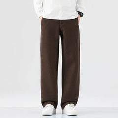 HEARUJOY - New Autumn Japanese Retro Lambswool Casual Suit Pants - Men's Relaxed Straight-Leg Versatile American Streetwear