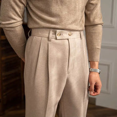 HEARUJOY - Mens Suit Pants Office Slacks Business British Trousers Formal Wear High-End Tailored Fit High Waist Straight Suit Pants Autumn