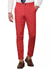 HEARUJOY - Outdoor Casual Suit Trousers Mens 2025 Autumn Daily Leisure Straight Pants For Men Stylish Plaid Striped Printing Trousers