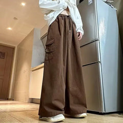 HEARUJOY - Fashion Brand Work Pants Men Ins Trendy Loose Straight Wide-leg Casual Trousers