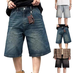 HEARUJOY - Pants For Daily Wear Retro Straight Pants Mens Distressed Jeans Great For Casual Outfits XXL All Seasons Wear Medium Waist Style