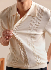 HEARUJOY - Summer Retro Collar Italy Polo Shirt Men Cotton Blend Short Sleeve Lightweight Breathable Casual Half Sleeve Top Knitted Tshirt