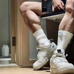 Hearujoy Socks For Men Calcetines Business Socks Crew Meias Basketball Solid Man Socks Cotton Sweat Absorption Sport Men Sock Football