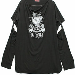 Hearujoy 2024 Fashion Vintage Graphic Tshirts Contrast Aesthetic Y2k Tops Men's  Detachable Long Sleeve Harajuku Streetwear Tee Shirts