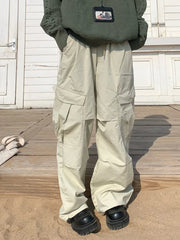 Hearujoy Techwear Parachute Wide Cargo Pants Men Hip Hop Wide Leg Trousers Male Quick Drying Streetwear Loose Oversize Korean