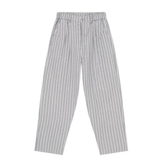 Hearujoy Summer Male Pants Vertical Stripe Contrast Color Casual Menwear Wide Leg Loose Straight Button Korean Style 9C6569
