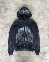 Hearujoy Gothic hip-hop letter print design oversized hoodie women's y2k vintage high street popular lazy style zipper baggy sweatshirts