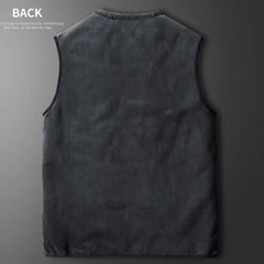 HEARUJOY - Men Winter 6XL Vest Autumn Outdoor Windproof Thicken Vest Jacket Male Fleece Warm Sleeveless Coats Men Slim Fit Waistcoat