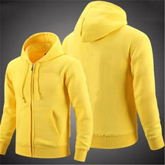 HEARUJOY - Autumn Hooded Cardigan Sweatshirt Casual Versatile Plain Color Men's Zip Up Hoodie Comfortable Loose Fit Streetwear Fashion