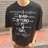 Hearujoy Mens Cotton T-Shirt Letter Printing Hip-Hop Street Y2k Retro Fashionable Comfortable Casual Loose Top Spring And Summer