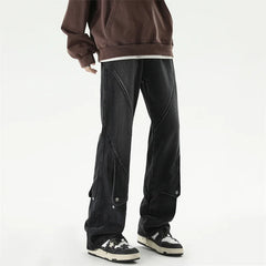 Hearujoy Jeans Men Vintage Patchwork Buttons Special Students High Street Korean Style Simple Daily Leisure All-match Jean Pants