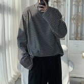 HEARUJOY - Turtleneck High Collar T Shirt For Man Striped Top Bulk With Wholesale Men's Clothing Long Sleeve Quotes Full Xl F Pullover