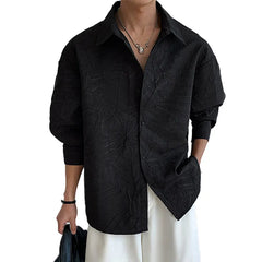 HEARUJOY - Spring Long Sleeved Shirt Men Fashion Society Mens Black Dress Shirt Korean Loose Casual Shirts Mens White Shirts M-3XL