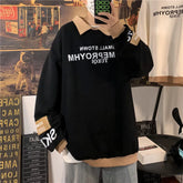 HEARUJOY - Autumn Lapel Hoodie Men Fashion Print Casual Oversized Sweatshirt Men Streetwear Hip Hop Loose Pullover Hoodies Mens Hoody