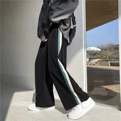 HEARUJOY - Wide Leg Male Sports Pants Trousers Deals Trend New in Retro Comfortable Cool Essential Elegant Korean Men's Sweatpants Hip-hop