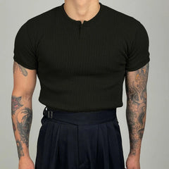 HEARUJOY - Summer New Men's Solid Color Short-Sleeved T-Shirt American Retro Fashion Trend Leisure Loose Breathable Sports Gym Men's Tops