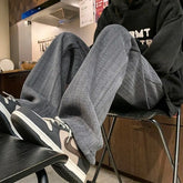 HEARUJOY - Japanese Retro Texture Casual Pants Men's Spring Autumn New Straight-leg Sweatpants Loose Trendy Brand Drapey Wide-leg Trousers