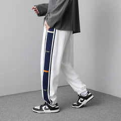 HEARUJOY - Y2k High Street Harajuku Retro Striped Sweatpants Men Korean Trendy Brand Fashion Versatile Oversized Trousers Men Joggers Pants