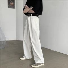 HEARUJOY - Baggy Jeans Men Oversized Casual Wide Leg Jeans Men Streetwear Korean Loose Straight White Jeans Mens Denim Trousers S-3XL