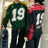 Hearujoy Spring Autumn Casual Long-Sleeved Tops Fashionable Retro Printed Y2k Street Hip-Hop American Loose Quick-Drying Sportswear