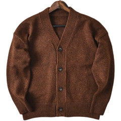 HEARUJOY - Men's Thickened Wool V-Neck Cardigan - Winter Warm Minimalist Knit Sweater Layering Top (Trendy) Autumn Winter