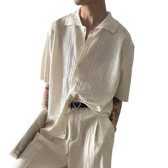 HEARUJOY - For Work Lightweight Short Sleeve Korean Style Shirt All Match Men Shirt For Summer Korean Style All-match Clothing