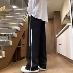 HEARUJOY - Harajuku Style Korean Men Wide Leg Pants 2025 New Printed Men Joggers Sweatpants Overalls Men Printed Streetwear Harem Pants