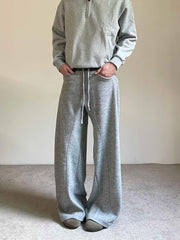 HEARUJOY - American Lazy Loose ey Wide Leg Knife Sweat Pants Spring Autumn Drape Sports Men Women Casual Long Pants Casual Pants