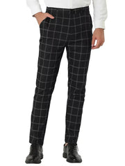 HEARUJOY - Outdoor Casual Suit Trousers Mens 2025 Autumn Daily Leisure Straight Pants For Men Stylish Plaid Striped Printing Trousers