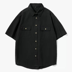 HEARUJOY - Button Down Shirt Army Green Men\'s Casual Shirt Cargo Style Daily Casual Use Brand New Condition Pockets Design