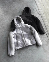 Hearujoy American trend fashion color matching street wear pattern zipper hooded coat High street casual padded winter jacket men