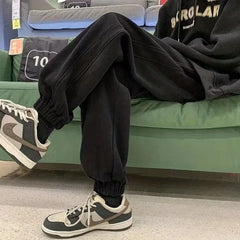 HEARUJOY - Young Students Men's Sweatpants Deals Autumn Winter Clearance Sale Fashion Retro Y2k Trend Male Sports Pants Hip-hop Trousers