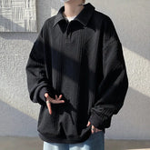 HEARUJOY - Spring Lapel Hoodie Men Fashion Casual Pullover Sweatshirt Men Streetwear Korean Loose Casual Hoodie Men Oversized Hoody M-3XL