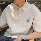 HEARUJOY - Polo Shirt Short-sleeved Men's Summer Trendy Collared T-shirt Loose Casual Half-sleeve Paul Shirt Top Men