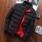 HEARUJOY - Thickened Cotton Coat Men's Stand-up Collar Zipper Cardigan Coat Outdoor Jacket Casual Warm
