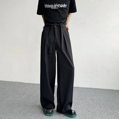 Hearujoy Oversized Black Suit Pants Men Fashion Social Mens Dress Pants Korean Loose Straight Wide Leg Pants Mens Office Formal Trousers