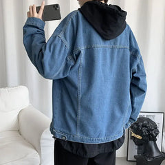 HEARUJOY - Denim Handsomet Autumn Men's Trendy Ins Versatile Loose Jacket Top