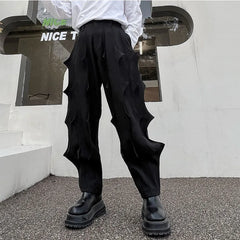Hearujoy Pleated Male Niche Desgin Harem Pants Men's Soild Color Casual Chic Trousers Korean Fashion Spring Stylish 9A7863