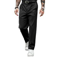 HEARUJOY - Stylish Men's Pleated Loose Straight Pants 2025 Autumn New Casual Solid Color Trousers Fashionable Mens Suit Pants Business