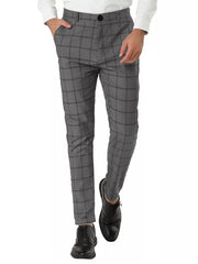HEARUJOY - Outdoor Casual Suit Trousers Mens 2025 Autumn Daily Leisure Straight Pants For Men Stylish Plaid Striped Printing Trousers
