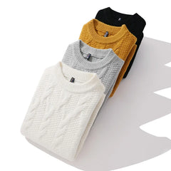 HEARUJOY - Men's Fashion Inside Crew-neck Knit Hoodie Version Loose Breathable Autumn and Winter Sweater Men Casual