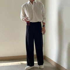 HEARUJOY - Autumn New Men's Striped Long-Sleeved Shirt Japanese Retro Fashion Trend Simple Loose Casual Breathable Niche Men's Tops