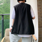 HEARUJOY - Beach Holiday Green Men Cargo Vest Multi-pocket Sleeveless Vest Loose Fit Waistcoat Good For Vacation Polyester Fabric