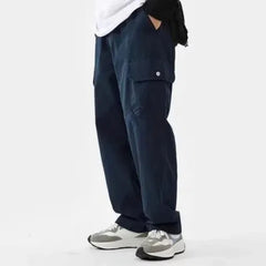 HEARUJOY - Spring Autumn New Fashion Elastic High Waist Solid Men's Clothing Casual Pocket All-match Korean Trend Simplicity Straight Pants