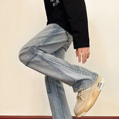 HEARUJOY - Y2K Streetwear New Kpop Flare Jeans Cargo Pants Men Clothing Straight Old Vintage Hip Hop Denim Trousers Pantalones Hombre