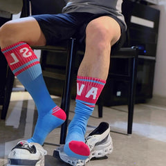 Hearujoy Socks For Man Calcetines Medias Internet Celebrity Stockings Sexy Men Chaussettes Homme Letter Compression Stockings Personality